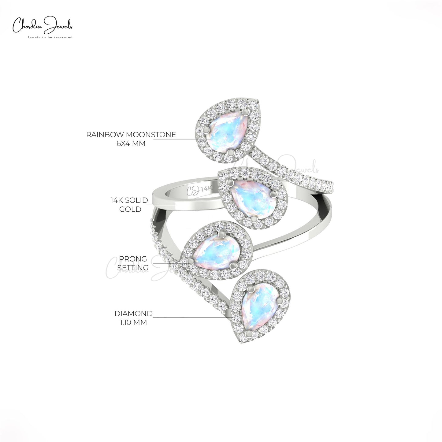 Halo Diamond Wrap Ring