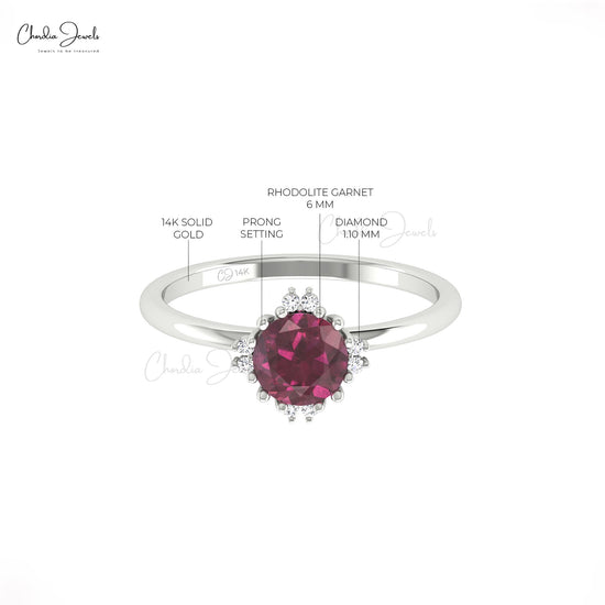 Natural Rhodolite Garnet Ring