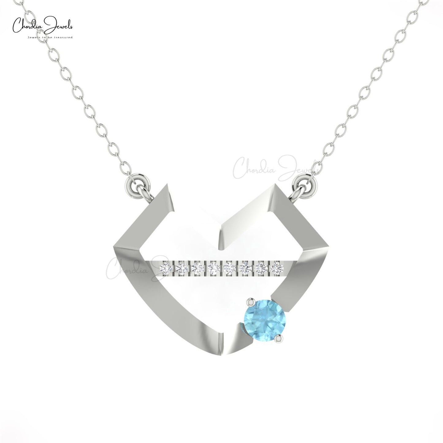 Aquamarine And Diamond Necklace