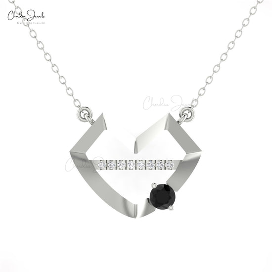 Round Black Diamond Necklace 