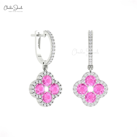 Pink Sapphire Gemstone Earrings