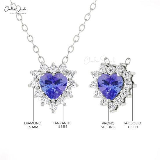 Tanzanite Heart Shape Necklace