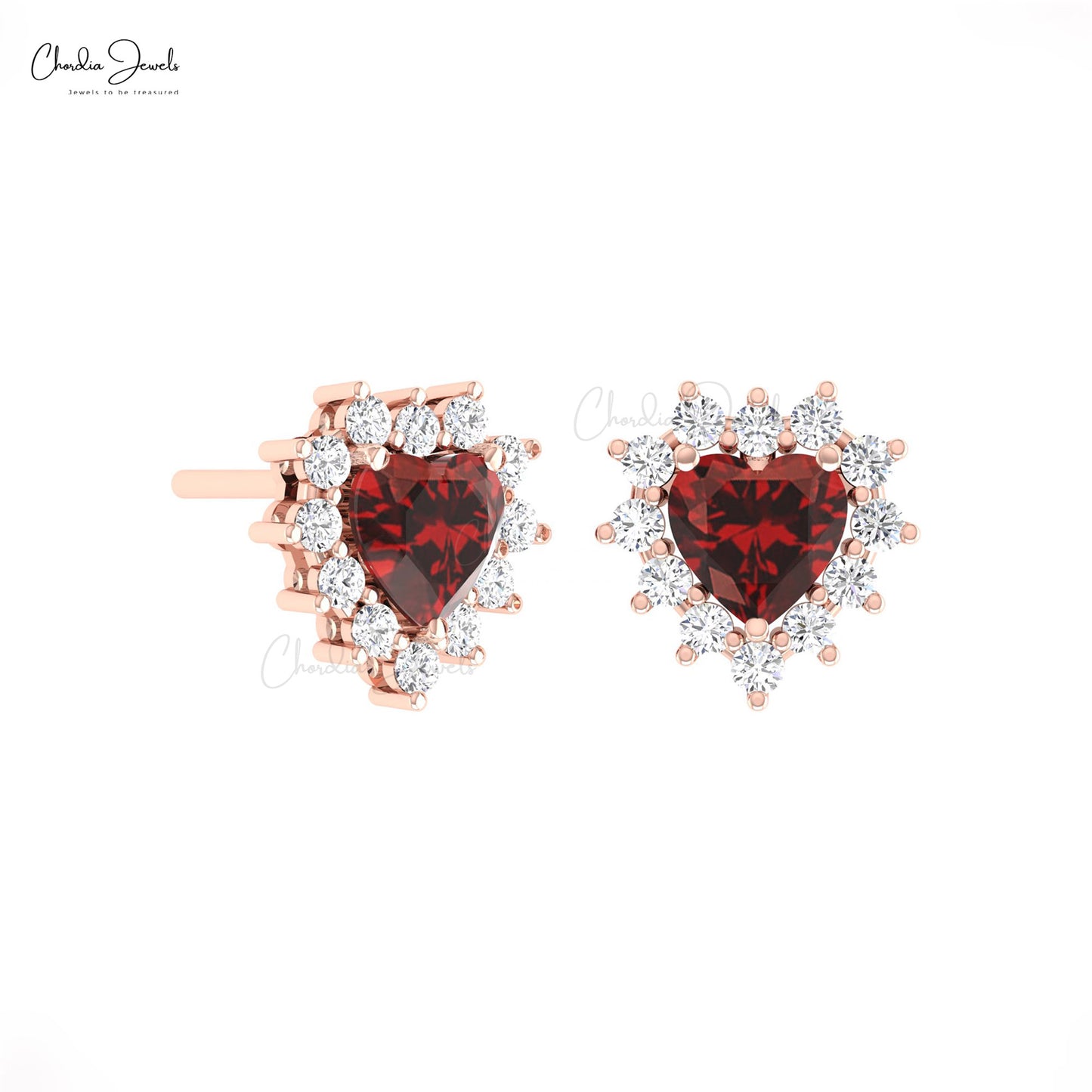 Genuine Garnet Stud Earrings