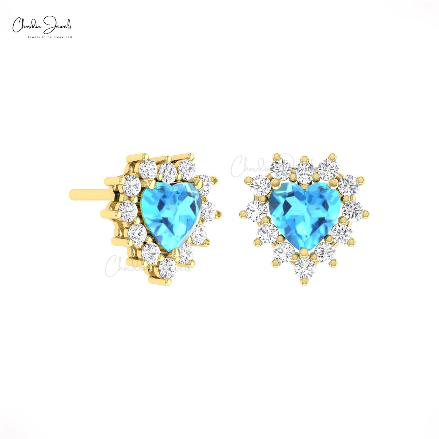 Swiss Blue Topaz Studs