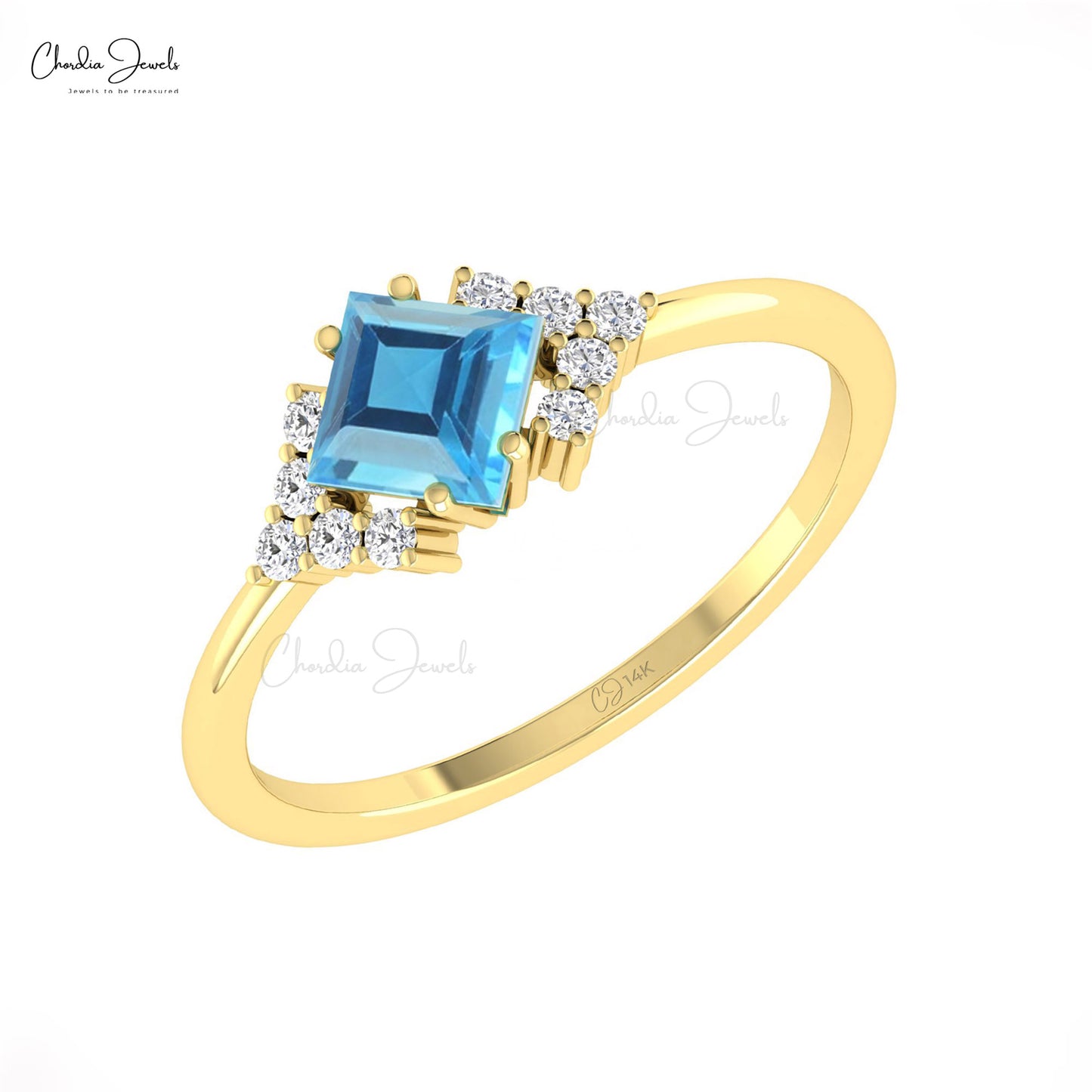 Delicate Swiss Blue Topaz Ring