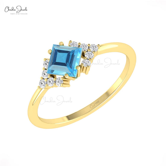 Delicate Swiss Blue Topaz Ring