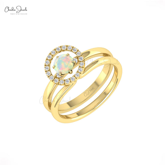 14k Solid Gold Ethiopian Opal Ring