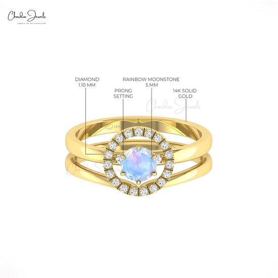 Moonstone Solitaire Ring