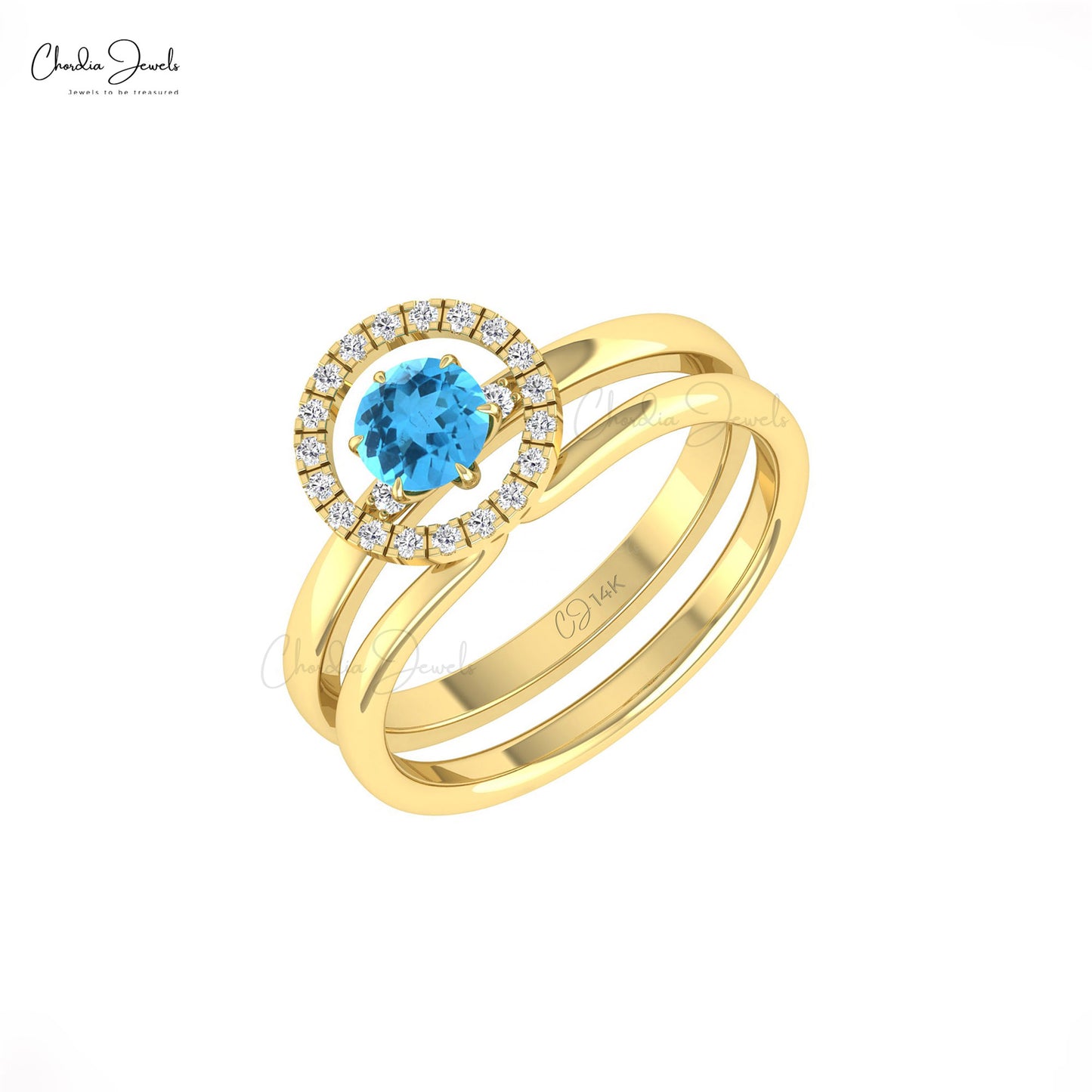 Natural Blue topaz Ring