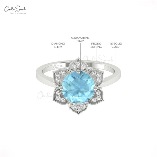 Delicate Aquamarine Gemstone Ring