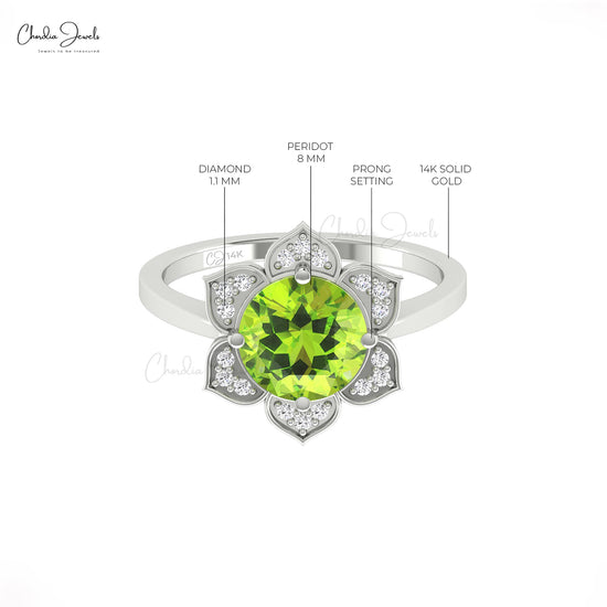 Delicate Peridot Gemstone Ring