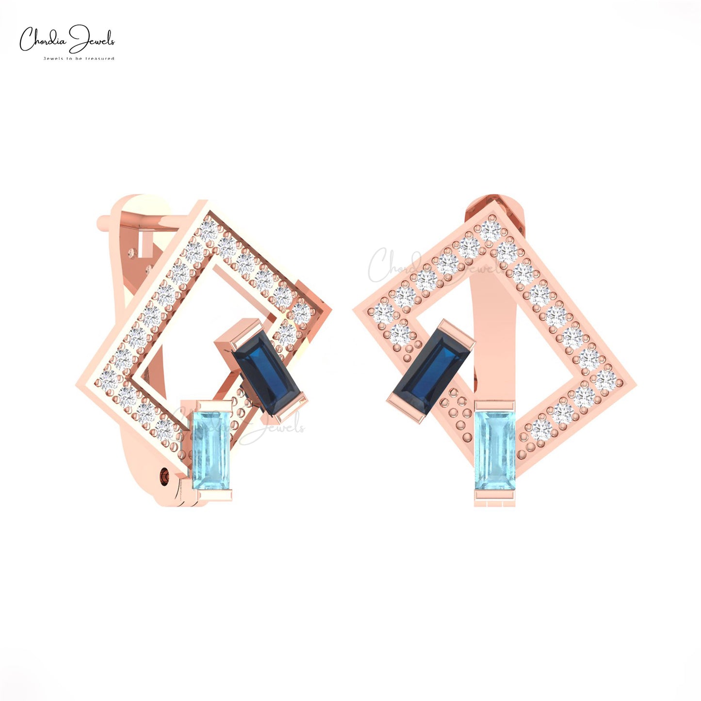 Baguette Aquamarine Earrings