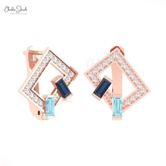 Baguette Aquamarine Earrings