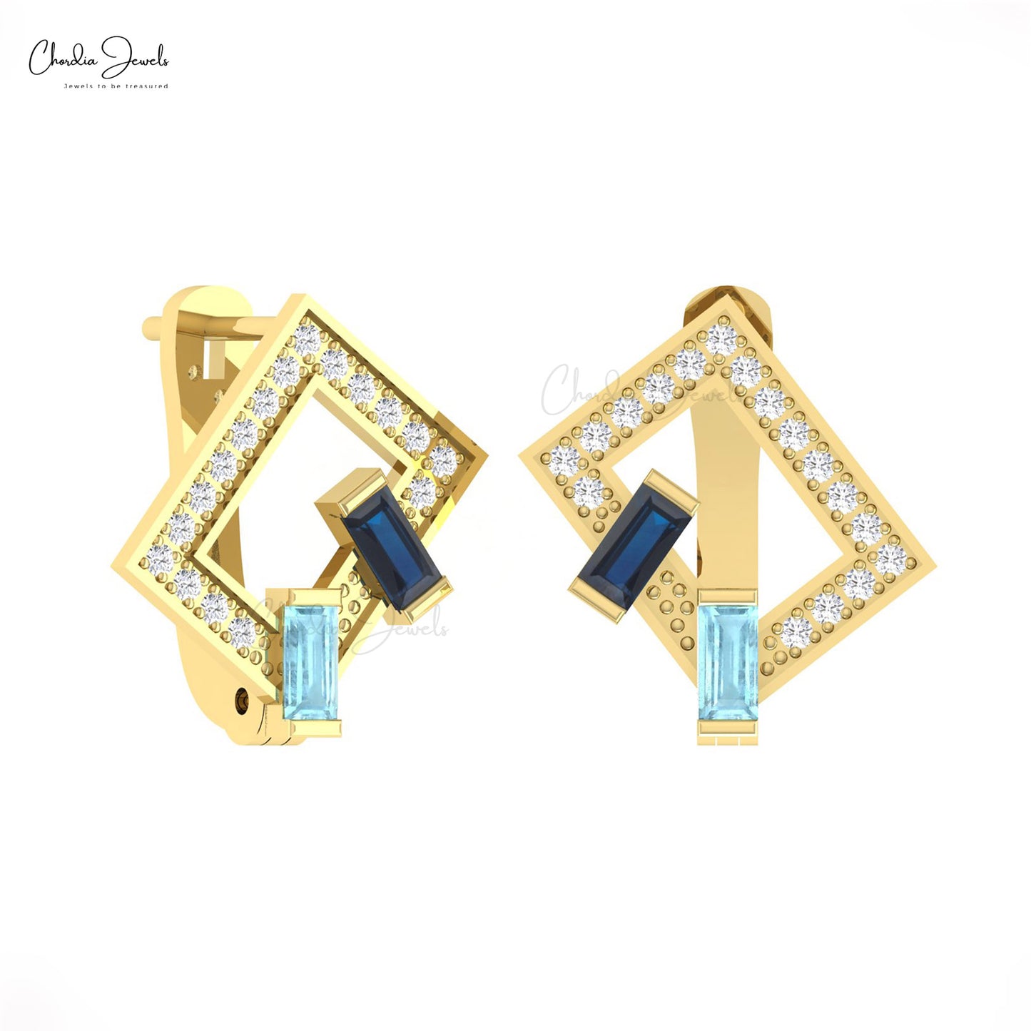 14k Solid Gold Diamond Earrings