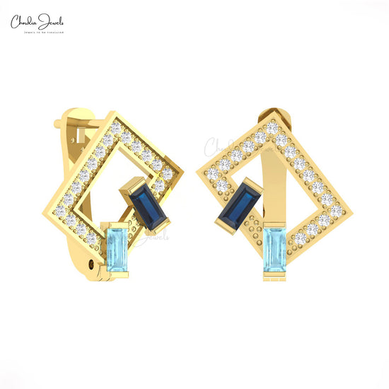 14k Solid Gold Diamond Earrings