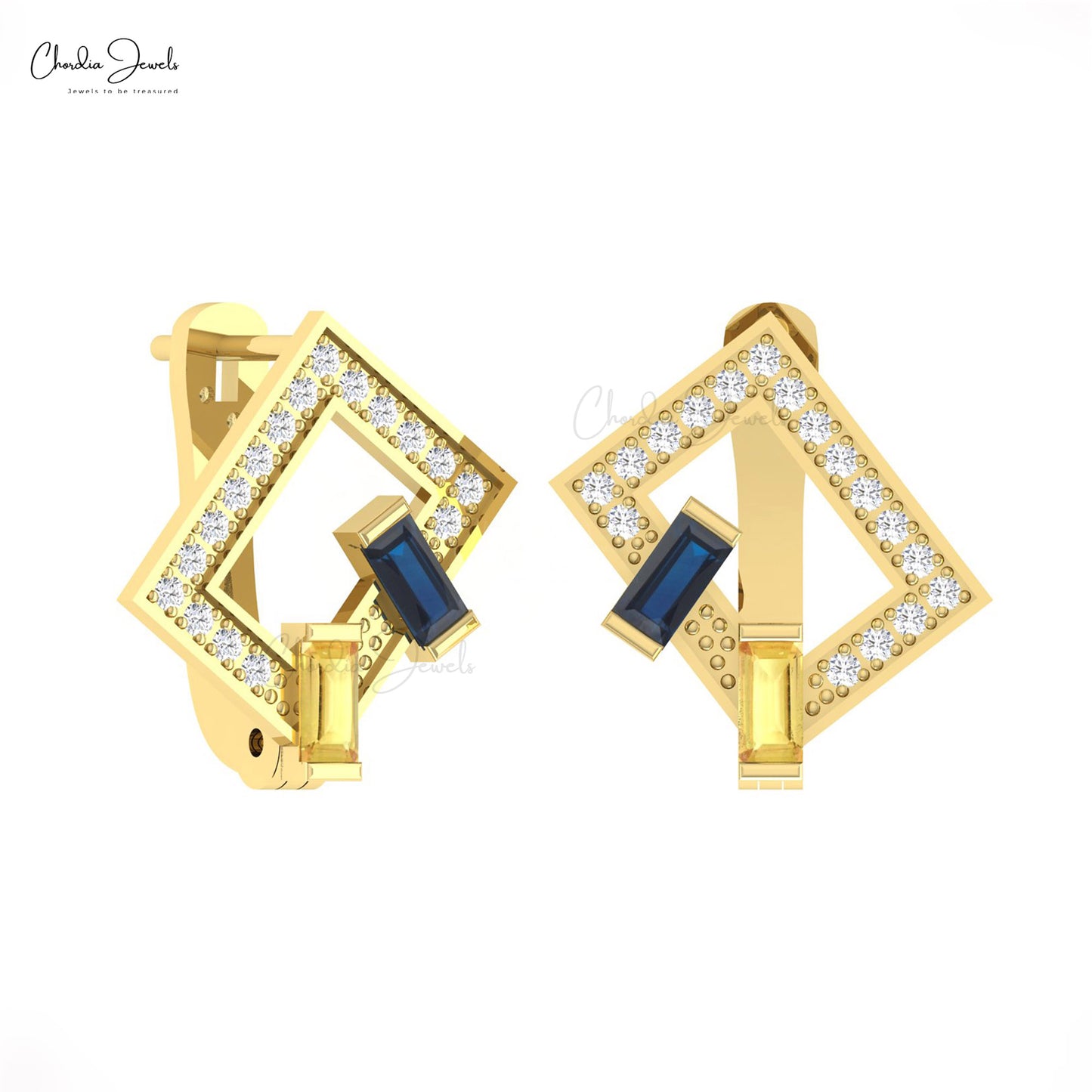 Real Diamond Latch Back Earring