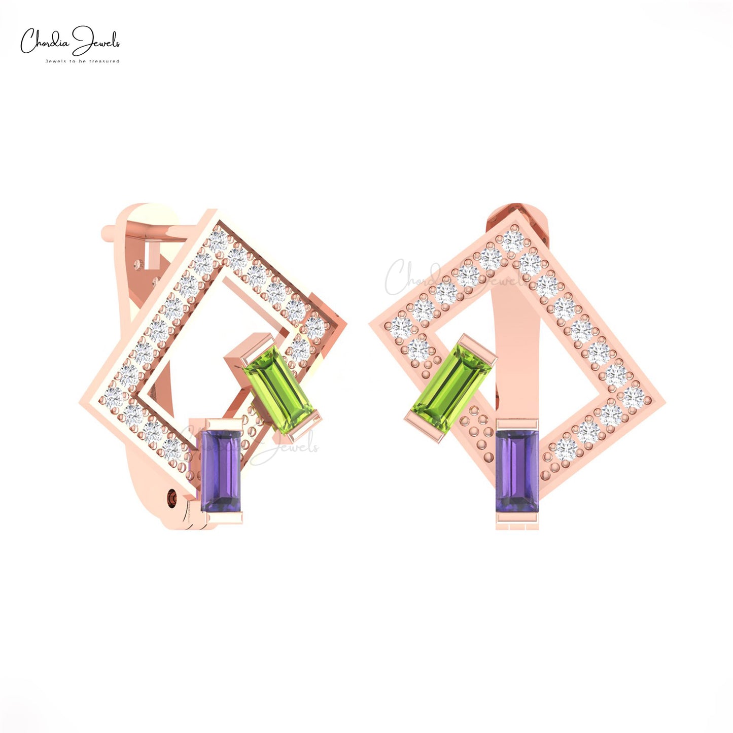 Bezel Set Earrings