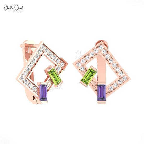 Bezel Set Earrings