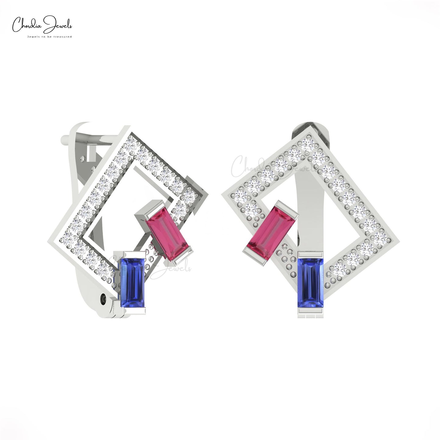 Bezel set Diamond Earrings