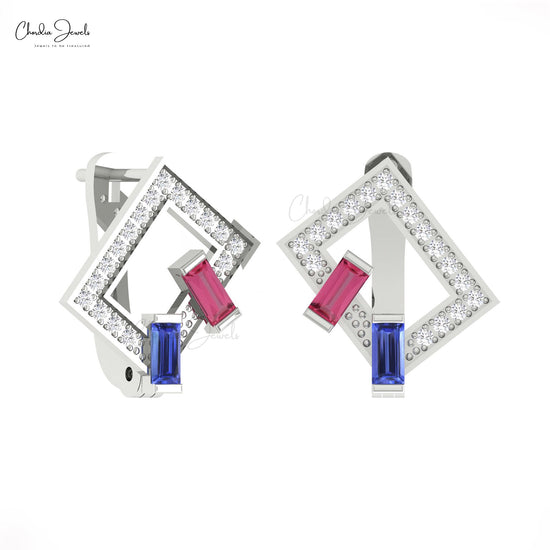 Bezel set Diamond Earrings