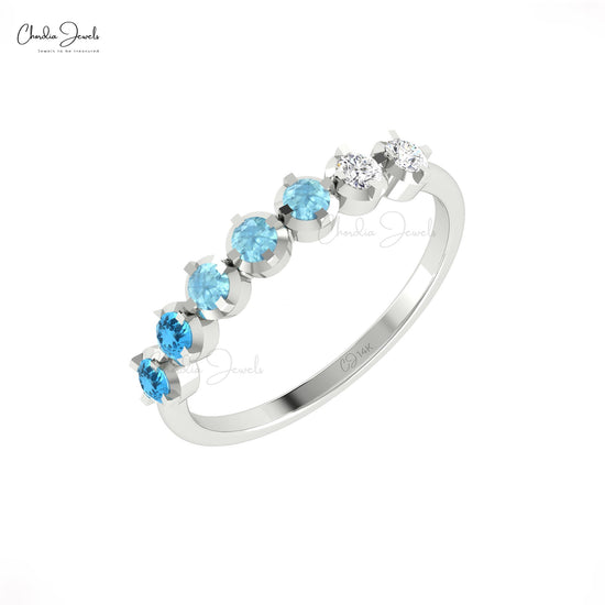 Swiss Blue Topaz Band Ring