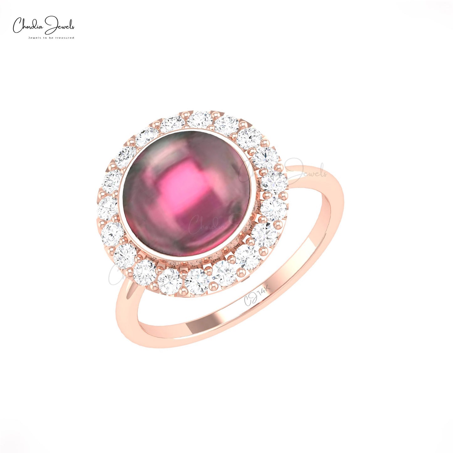 Rhodolite And Diamond Ring For Her