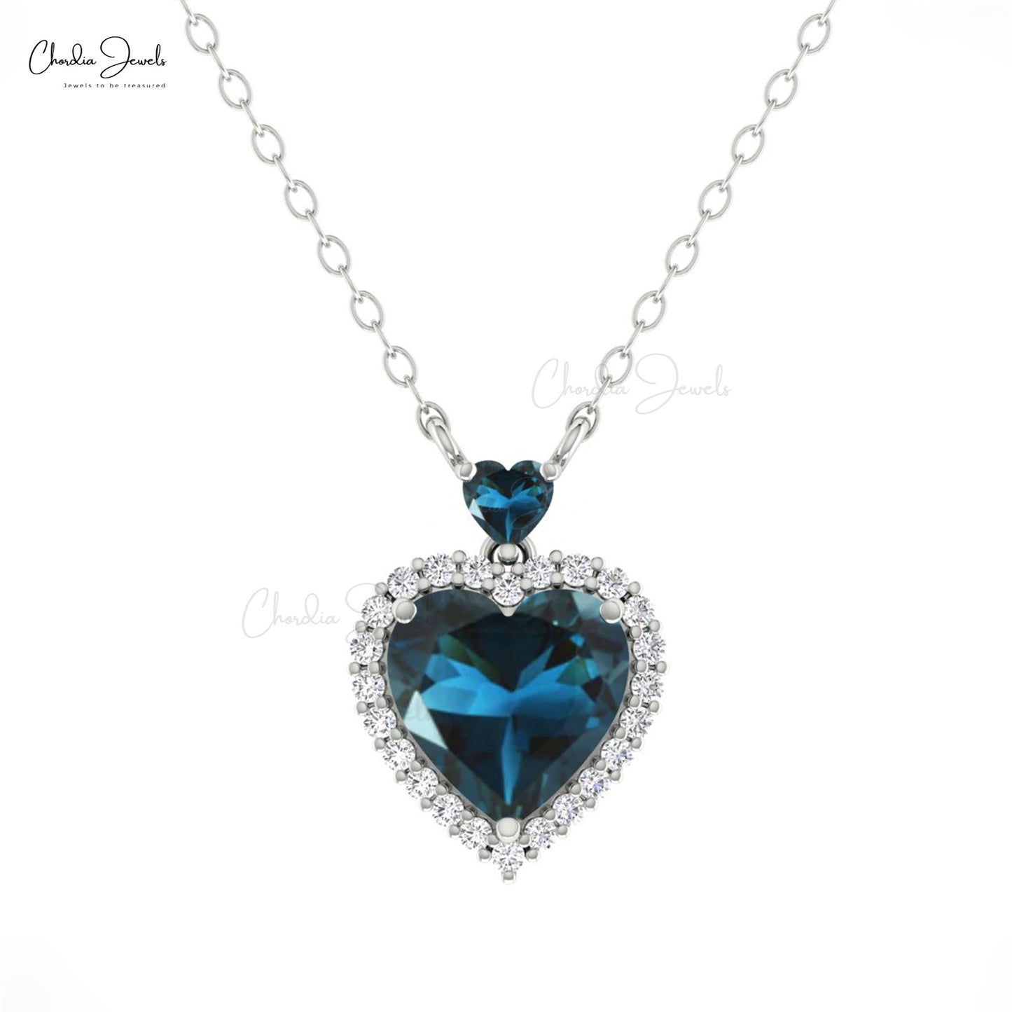 London Blue Topaz & Diamond Necklace