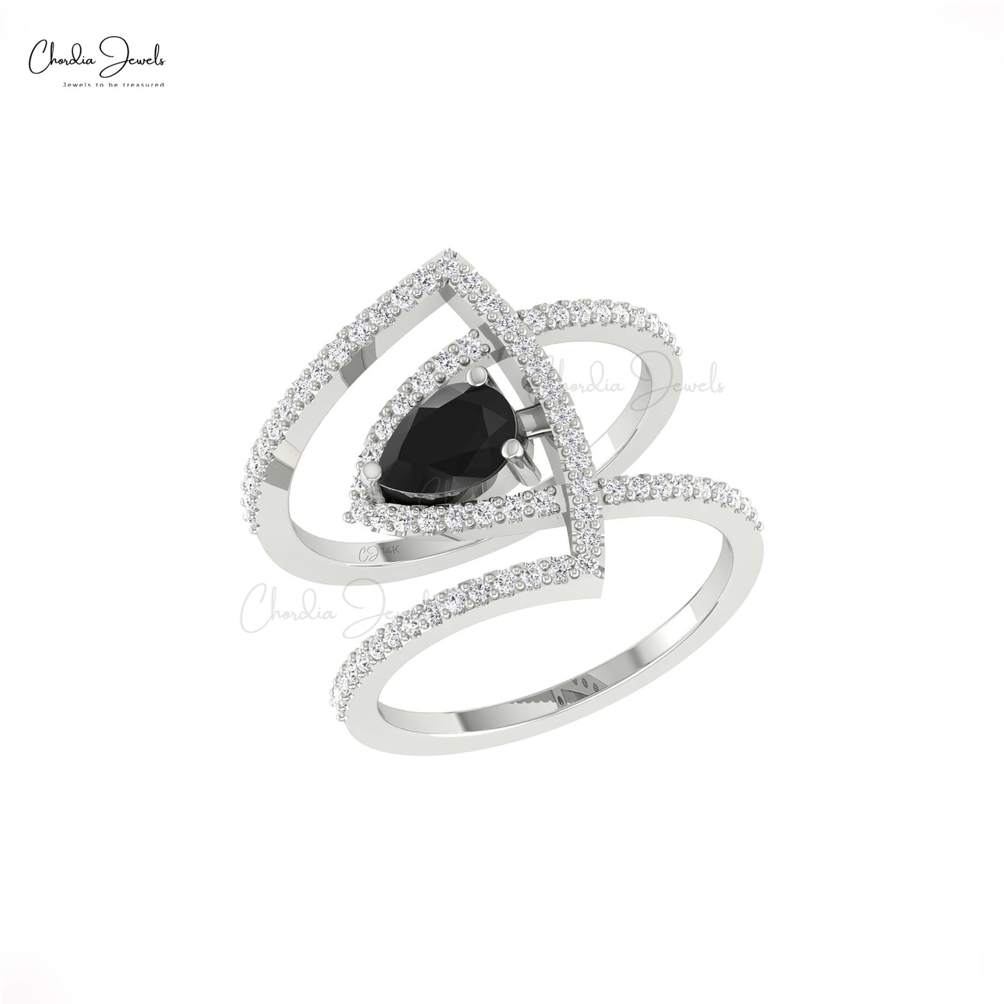 Delicate Black Diamond Ring