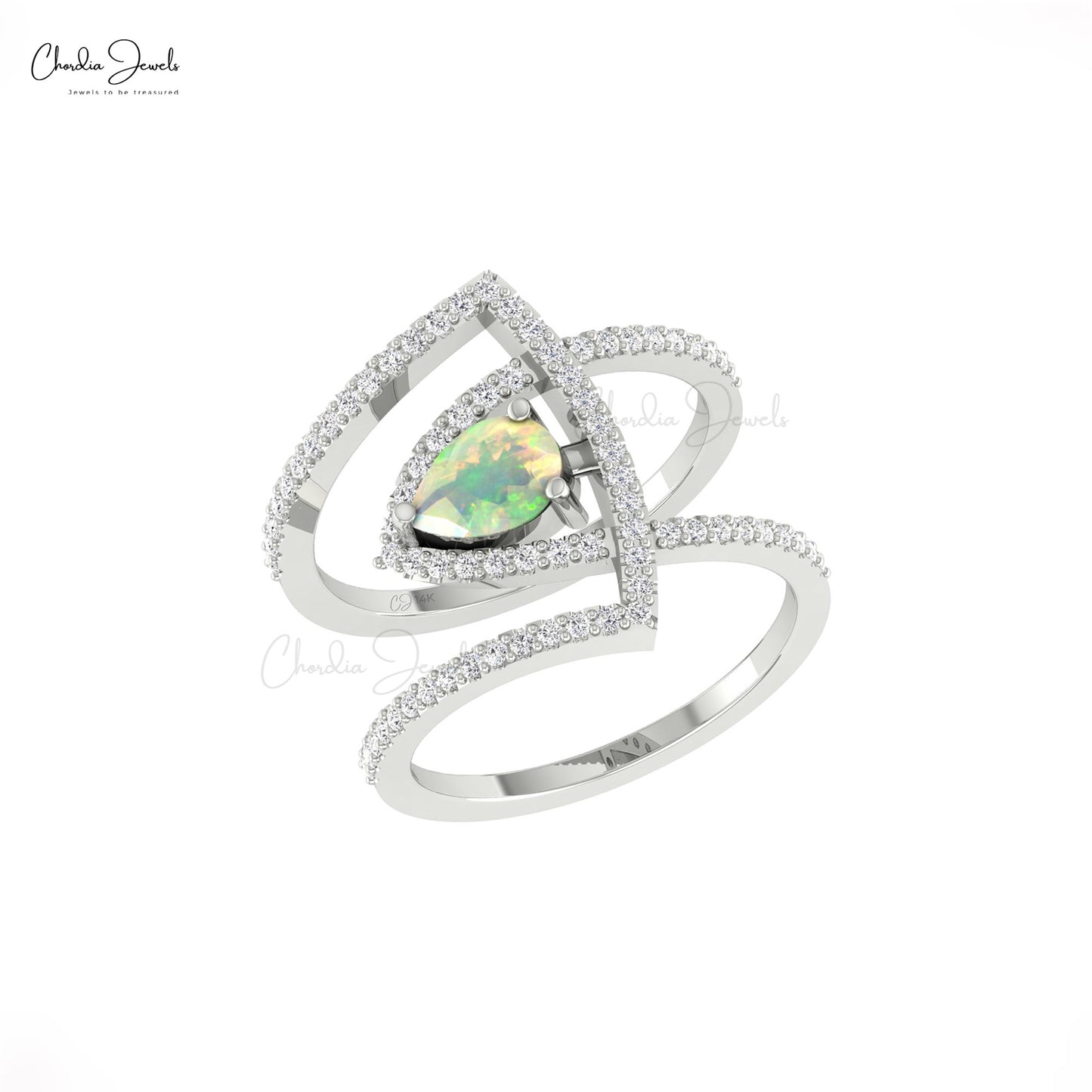 Pear Cut Gemstone Ring