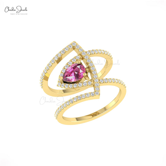 14k Solid Gold Rhodolite Gemstone Ring