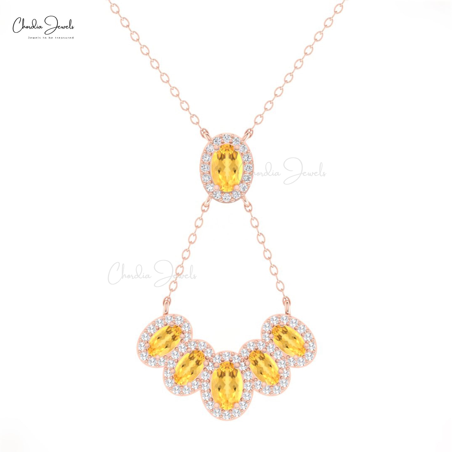 14k Gold Citrine Necklace