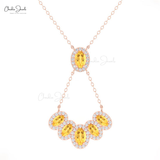 14k Gold Citrine Necklace