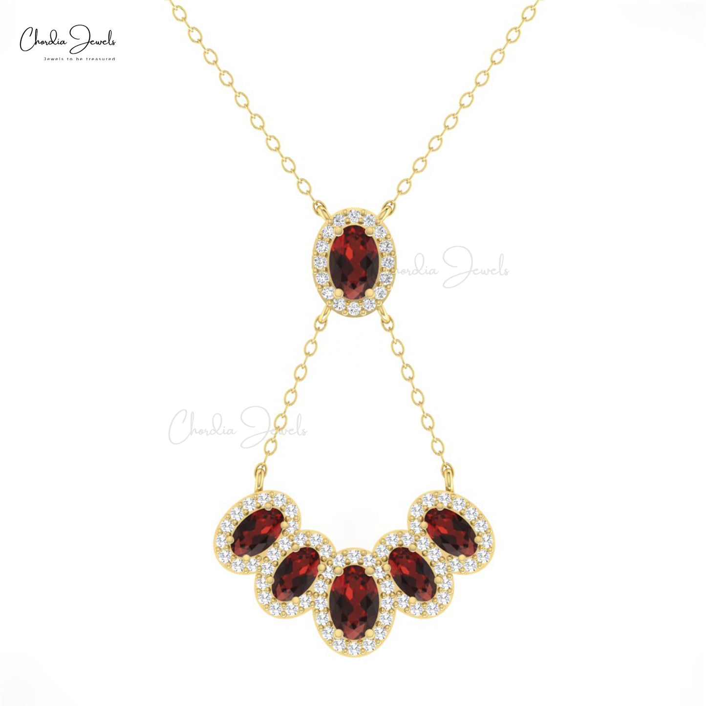 Oval Garnet Necklace