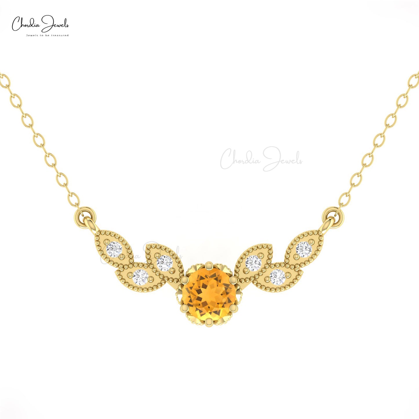 Genuine Citrine Chain Necklace