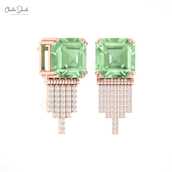 Natural Green Amethyst Earrings