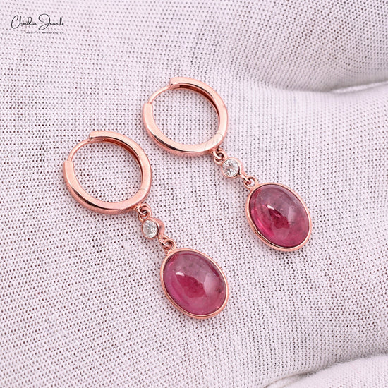 Natural Pink Tourmaline Earring