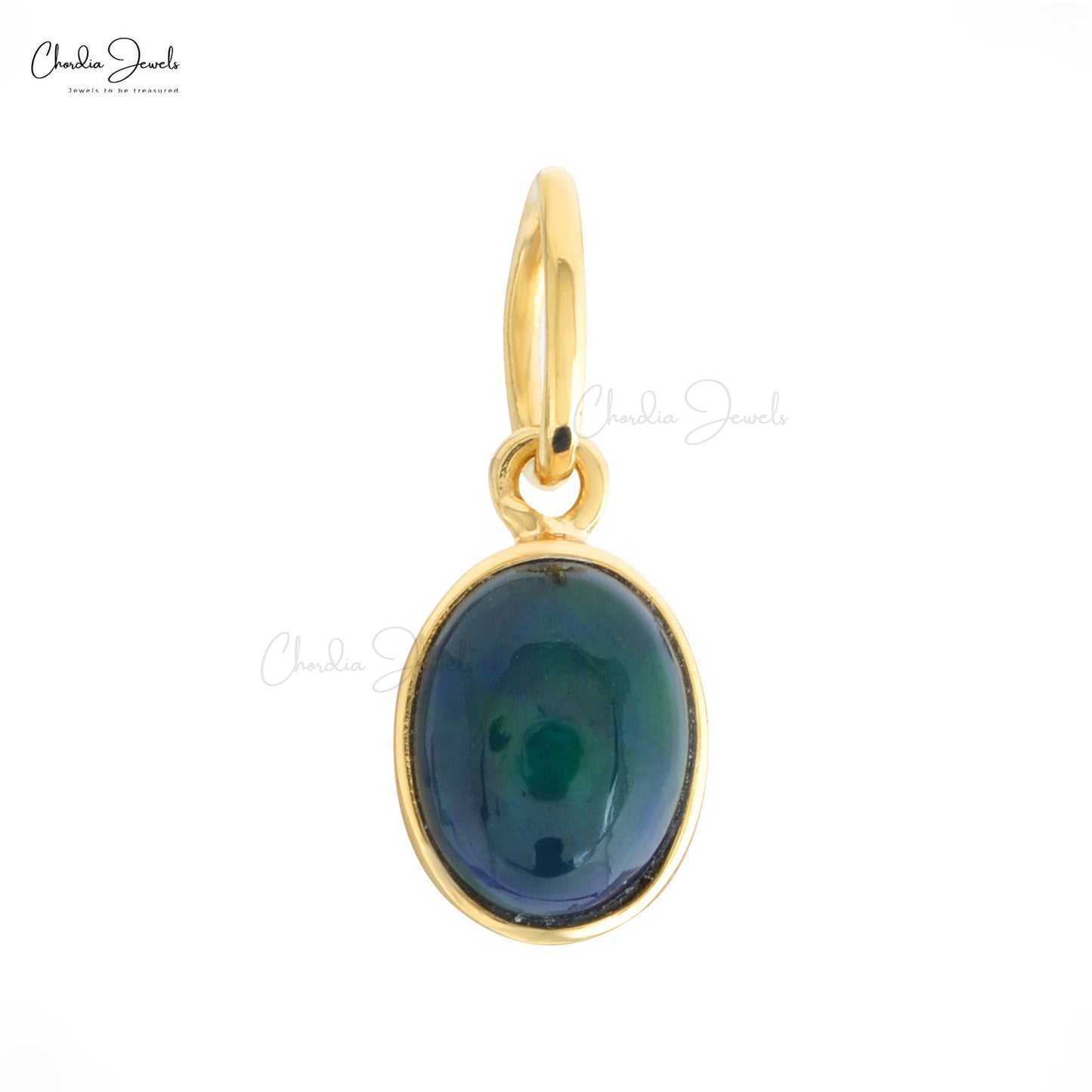 Single Gemstone 925 Silver Pendant With 6x4mm Black Opal Solitaire Necklace For Her