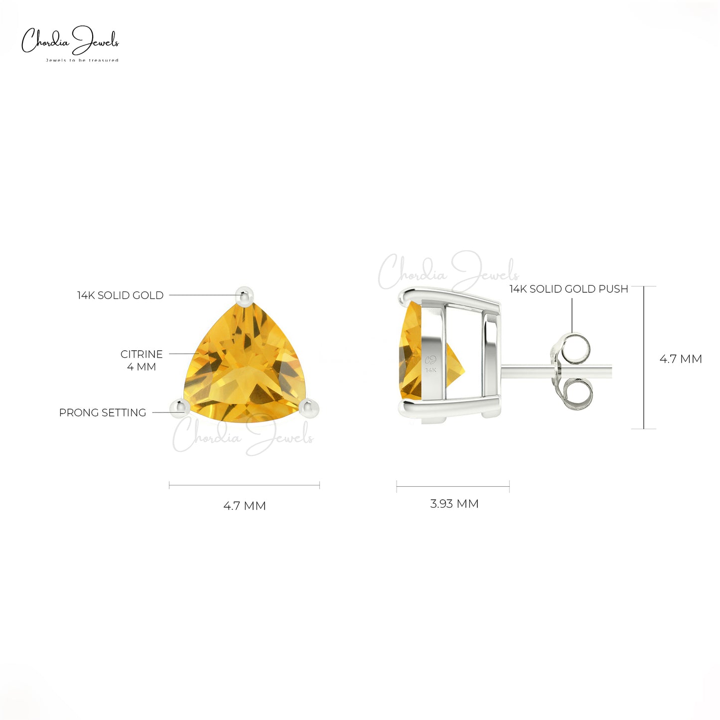 14k Solid Gold Earrings For Her