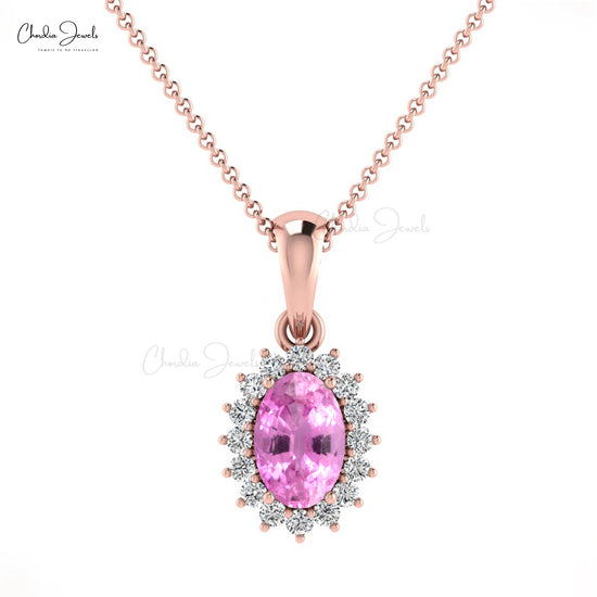 Buy Pink Sapphire Halo Pendant