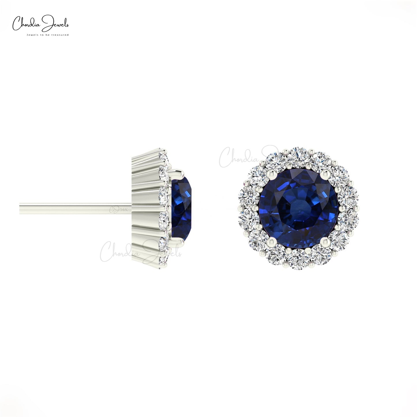 Halo Diamond Studs Earrings