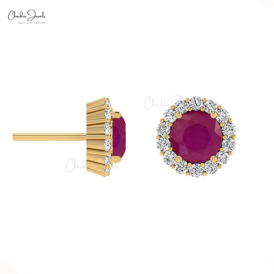 Shop Ruby Halo Studs