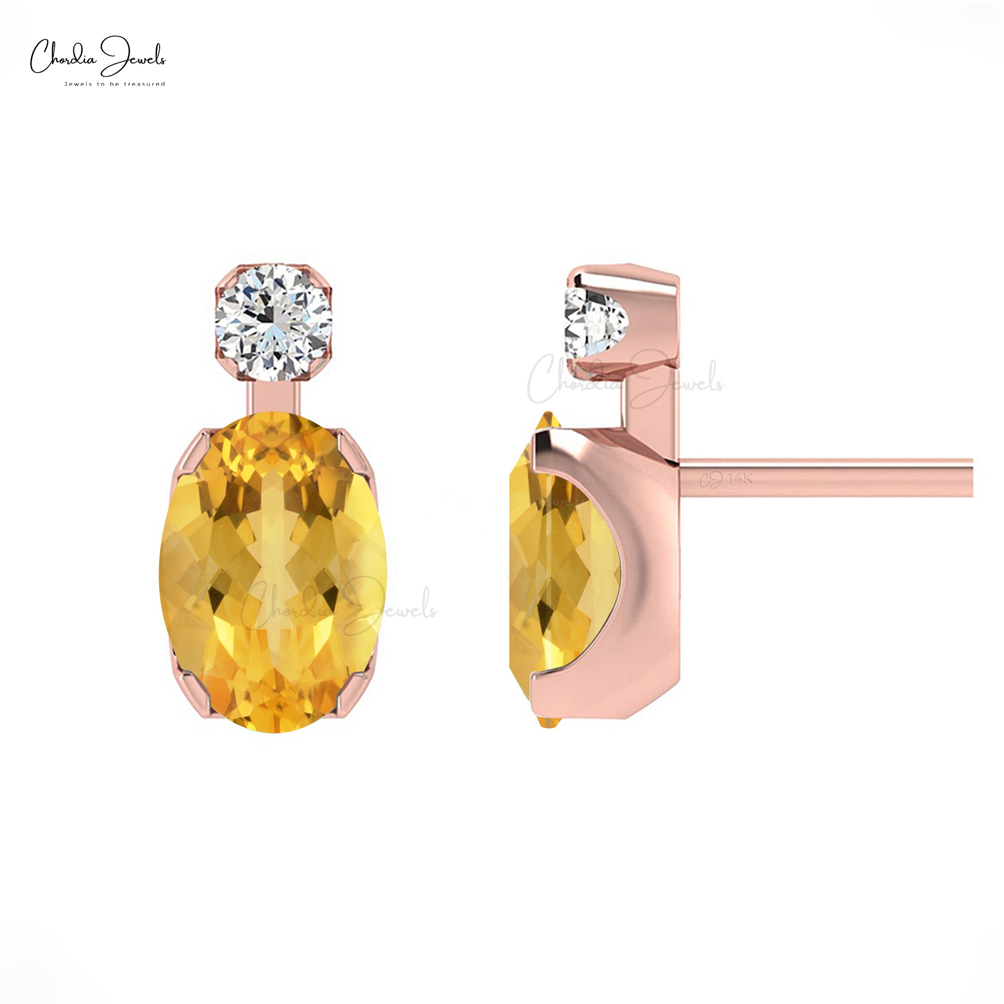 Citrine diamond online earrings