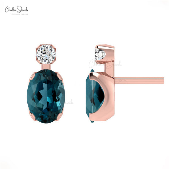 London blue topaz rose shop gold earrings