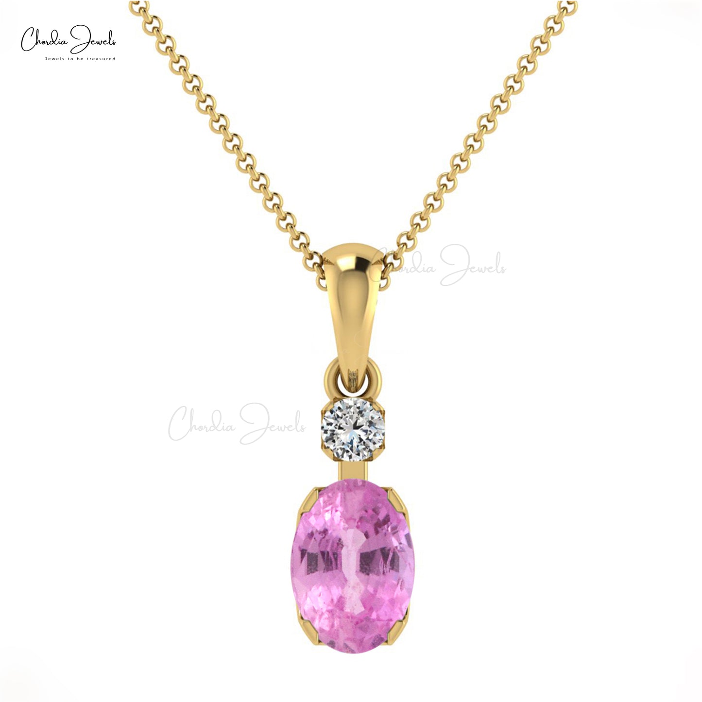 Buy Pink Sapphire Dainty Pendant