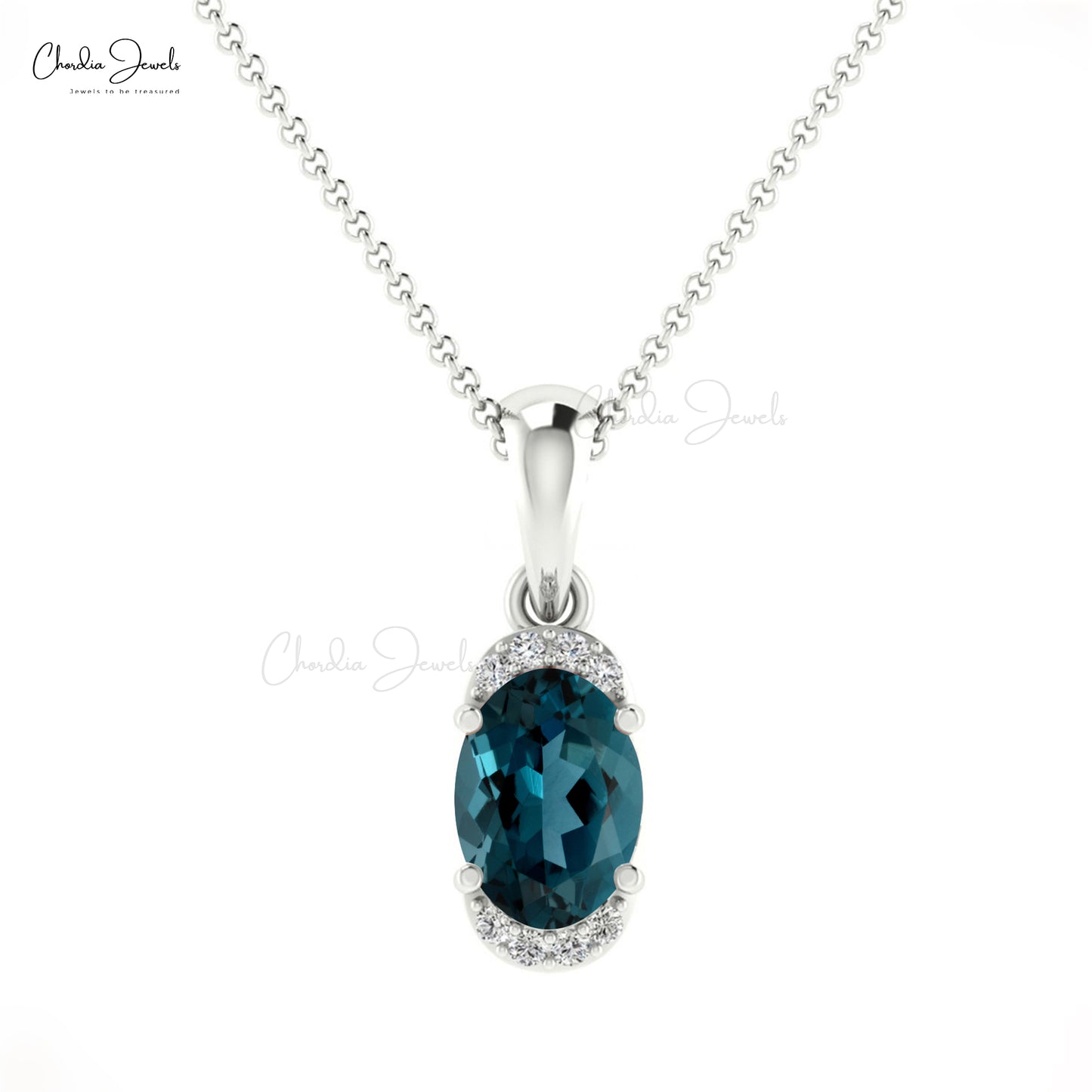 Buy London Blue Topaz Halo Pendant