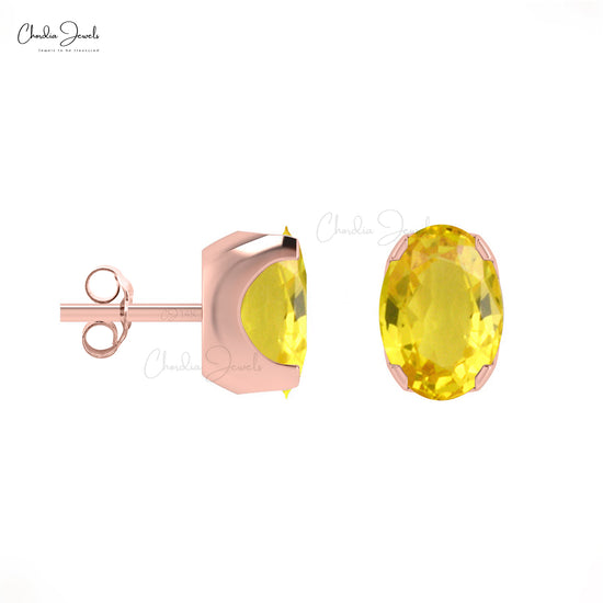 Yellow Sapphire Gemstone Earrings