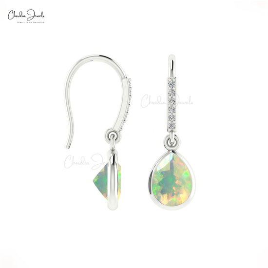 Dangle Drop Gemstone Earrings