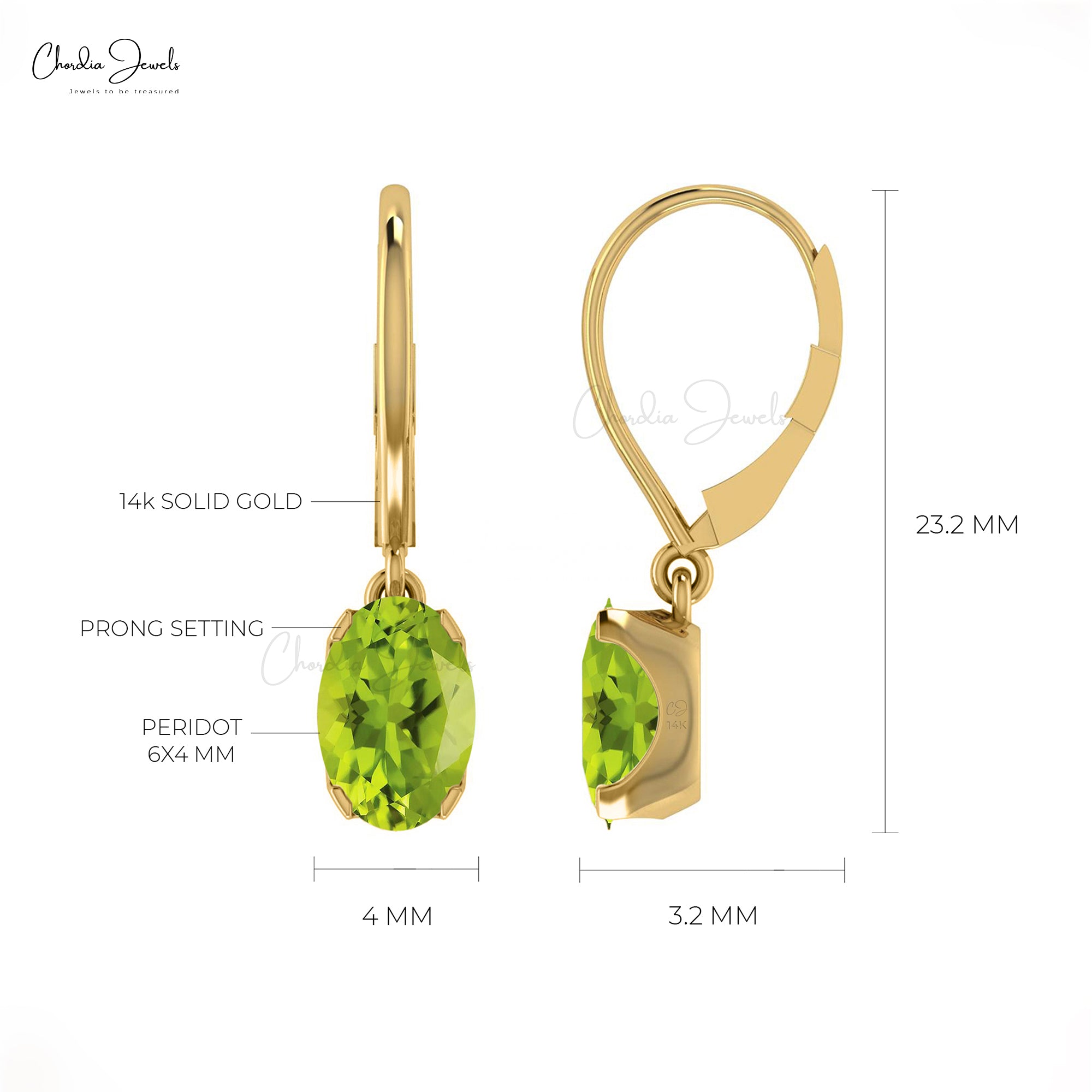 Peridot Earrings : August Birthstone - Danique Jewelry