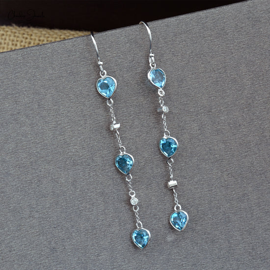 Buy Swiss Blue Topaz Earrings