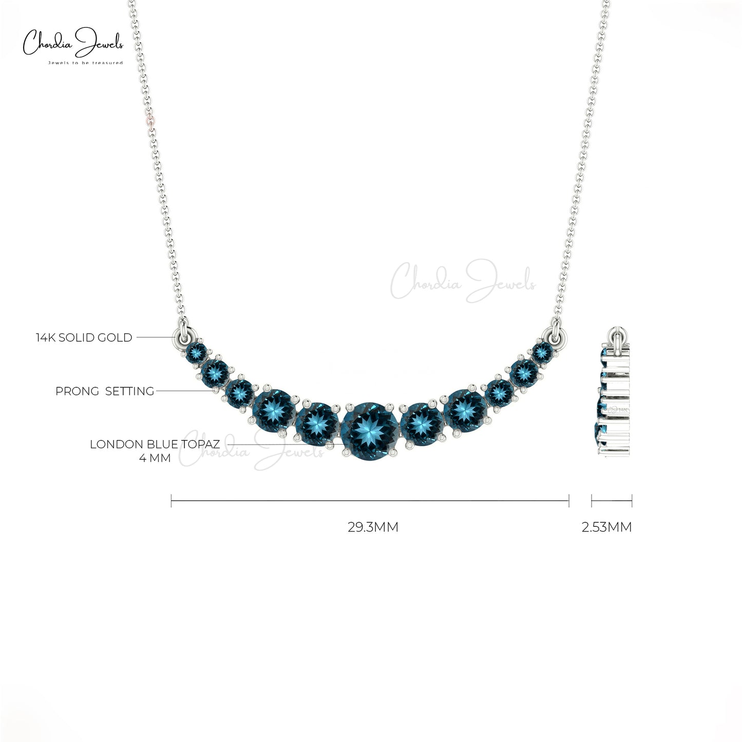 London Blue Topaz Necklace